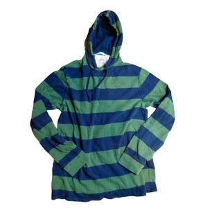 Burton Striped Hooded Pullover in Blue and Green